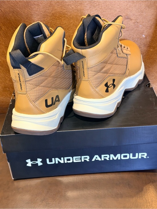 Under Armour Men’s Tan/Brown Leather Mid-Top Boots main image 3